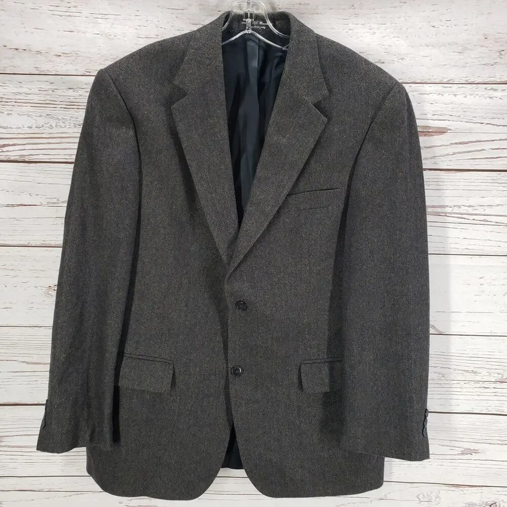 Gianfranco Ruffini Italy Herringbone Camel Hair Blend Sportscoat Size 42R